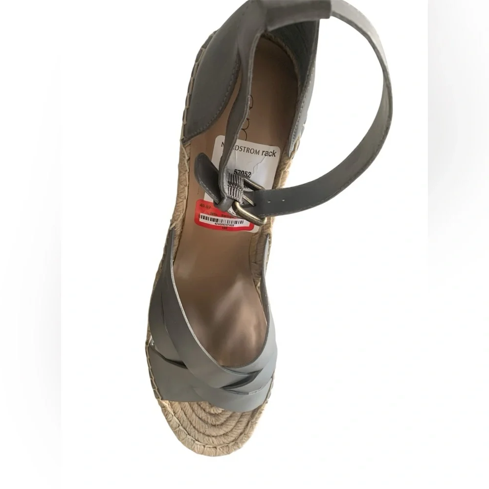 NIB Abound Faux Leather Gray Wedges Sz 12